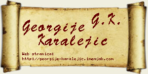Georgije Karalejić vizit kartica